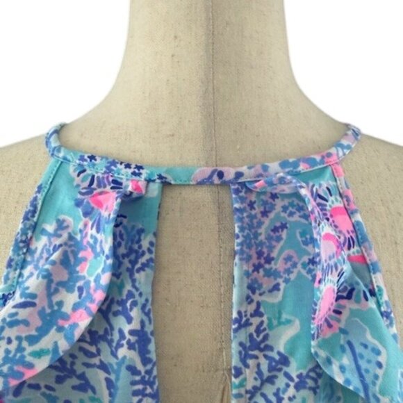 Lilly Pulitzer Blue and Pink Billie Tank Top Blouse in Now You Sea Me Medium NWT - Picture 10 of 15
